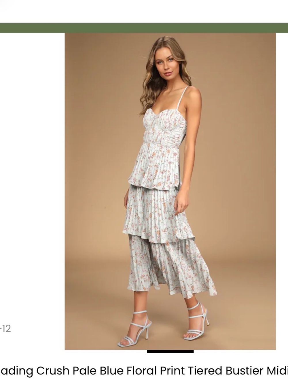Lulu's Pale Blue Floral Bustier Dress